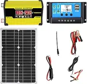 Complete Solar System - 12v 18w Panel with Inverter, 30a Controller Kit | Dc to Ac Converter, Led Display and USB Ports Designed for Efficient Charging Camping Use