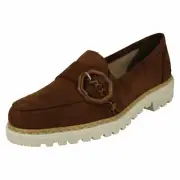 LADIES RIEKER BUCKLE DETAIL SMART CASUAL COMFY SLIP ON SUEDE LOAFERS 54864 SIZE