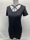 Romeo & Juliet Couture Women’s Medium Black Silver Ring SS T Shirt Dress $95