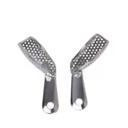 2 Pcs/Set Dental Stainless Steel Perforated Quadrant Partial Impression Tray U&L