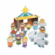 Chipboard Nativity Playset, Toys, 34 Pieces