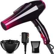 Ionic Hair Dryer with 3500W Motor, 3 Heat/2 Speed Settings, 2 Nozzles, 1 Diffuse