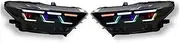 Car Lights Compatible With Ford Mustang RGB 2015-2017 ，Headlight LED Projetor Head Lamp Daytime Running Light Automotive Accessories(RGB)
