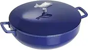 [STAUB] Bouillabaisse Pot, 28 cm, Marin Blue with Fish Shaped Knob and 2 Handles