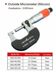 METROLOGY Vernier Outside Micrometer (Micron)