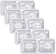 Leisure LED 5 Pack RV LED Ceiling Double Dome Light Fixture with ON/OFF Switch Interior Lighting for Car/RV/Trailer/Camper/Boat DC 12V Natural White 4000-4500K 48X2835SMD (Natural White 4000-4500K, 5)