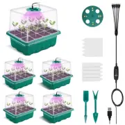 Seed Starter Tray with Grow Light, Plant Germination Starter Kit Seed Starter...