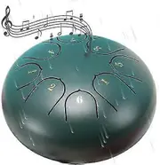 Rain Drum for Outside Garden,Chakra Drum for Rain Outdoor, Drum Rain Chime Waterproof chakra Drum 6 Inches 8 Notes Green