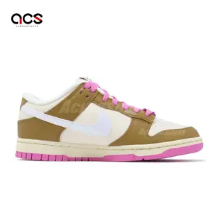 Nike 休閒鞋 Wmns Dunk Low SE Just Do It 女鞋 卡其 粉 皮革 經典 低筒 FD8683-700