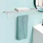 ACA 600mm Chrome Towel Holder Shelf 304 Stainless Steel Bath Rack Double Rail