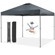 Costway 3x3m Gazebo Pop-up Marquee Folding Adjustable Instant Pop-up Canopy Tent Outdoor w/Carry Bag Grey