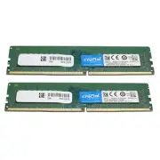 Crucial KIT 32GB (2x 16GB) 2400MHz DDR4 UDIMM PC4-19200 288-Pin Desktop Memory
