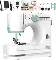 [ADVWIN] Sewing Machine for Beginners, Portable Mini Sewing Machine with Reverse Sewing/12 Built-In Stitches, Multi-function Electric Mending Machine Sewing Kit for Household, Travel