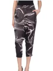 Y-3 by Yohji Yamamoto Women's Casual Harem Pants Purple Black Sateen Size S, M