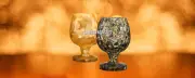 Exclusive Marble Wine Glass Abalone Stone Inlay Good Looking Fine Art Decoartive