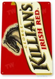KILLIANS IRISH RED BEER TIN SIGN 11X8 BREWING BREWERY GEORGE TRADITION GREEN