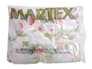 MARTEX Full Fitted Sheet No Iron Percale Muted Floral W54''xL74'' Vtg 70s NOS