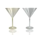 bulk 24 Glitter Plastic Jumbo Martini Glass 739ml 18x25cm