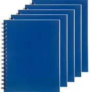 Spirax 512 Notebook 5 Pack 200 Page 7mm Ruled Hard Cover Spiral Bound A4 (Blue)