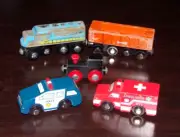 Maison Battat Wooden Magnetic Toys Train Ambulance Police 2018 2019 Wood & Wheel