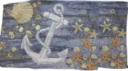 2 Tapestry Kitchen Placemats,13"x18", NAUTICAL, SEALIFE, SEASHELLS & ANCHOR, HC
