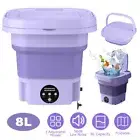Mini Washing Machine 8L Capacity Portable W/Draining Basket For Underwear Socks