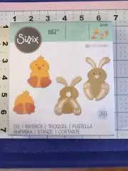 Sizzix Spring Friends Bigz Easter Bunny Rabbit Chick Peep Back Front Bigz 664388