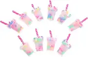 Yardenfun Mini House Milk Tea Charms DIY Pendant Charms for Jewelry Keychain Decor