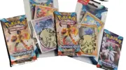 Paradox Rift Booster Pack Blister Bundle Pikachu Coin Pokemon (5 Packs)