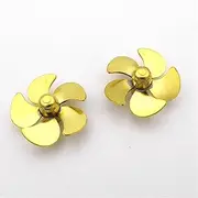 QONXIX 5-Blades Copper Propeller Dia. 24mm M3 Metal Prop, for RC Boat Scale Marine Battleship Aircraft Carrier Tug Fishing Boat RC Boat Propellers (Color : 1Pair RH and LH)