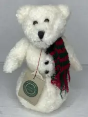 Boyds Bear Astrid White Snowman Bear Knit Scarf 9.5" Plush Stuffed Animal