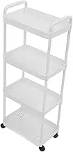 HOUDERCO Rolling Trolley Storage Shelf Versatile Organizer Cart with Wheels for Kitchen Bathroom and Living Spaces Stylish Design for Compact Spaces