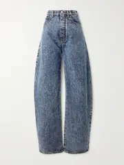 [Alaïa] Alaïa - Acid-wash High-rise Barrel-leg Jeans - Blue - FR 40 FR 40 Blue