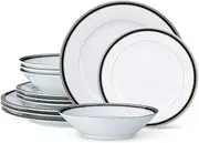 [Noritake] Austin Platinum 12-Piece Set, Service for 4 in Black/White, Multicolor