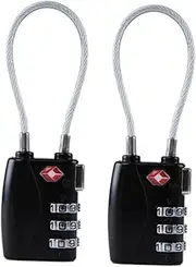 VALICLUD Locks for Suitcases 2pcs Combination Padlock Easy to Read 3-dial Lock Tsa719 Approved Black