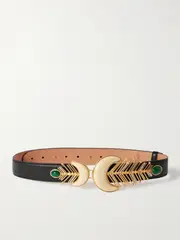 [Sonia Petroff] Sonia Petroff - Shela Embellished Leather Belt - Black - M M Black