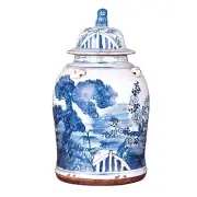 Vintage Temple Jar Pine Motif - Small