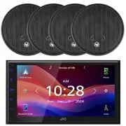 JVC KW-M695BW 1-DIN MP3/USB Bluetooth Receiver, 4x 6.5" 300W Max 2-Way Speakers