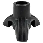 22mm Tri-Support Wide Foot BlackTri Ferrule Crutch Tip Walking Stick End