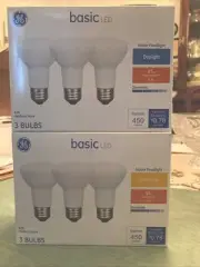 Six GE BASIC LED 45-Watt EQ R20 (2.5”) Dimmable Indoor Floodlight Two 3 Pks, NIB