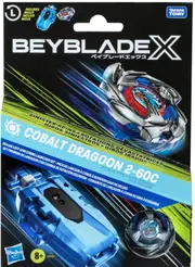 Beyblade X Cobalt Dragoon 2-60C Deluxe Left-Spin String Launcher Set
