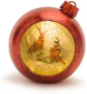 Melrose 68565 Plastic and Glass Led Lighted Musical Snow Globe Cardinals Ornamen