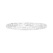 Silver Oval Scroll Bangle