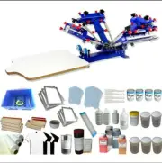 Hot Sale 4 Color 1Station Silk Screen Printing Start Kit Ink Squeegee DIY Supply