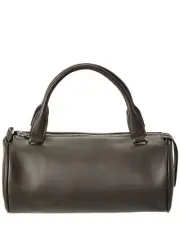 The Row Edith Leather Clutch Women's Grey