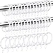 Shappy Metal Drapery Curtain Rings Hanging Rings for Curtains and Rods, Drape Sliding Eyelet Rings 30 mm Internal Diameter (White, 40 Pack)