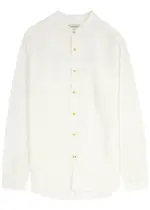 Oliver Spencer Grandad Linen-blend Shirt - Cream - 39 (C15.5 / M) 39 (C15.5 / M)