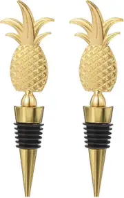 2 Christmas Wine Stoppers Gold Pineapple Party Bottle Stoppers Wine Bottle Stoppers