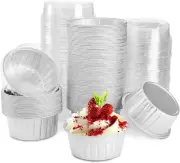 100-Pack Cupcake Baking Liner with Lid, Tart Pie Tin Pan Holder for Creme Brulee