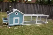 Seny Garden Window Wooden Chicken Coop Rabbit Hutch Cage with Run and Nest Box